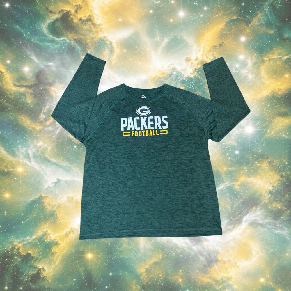Majestic NFL Green Bay Packers Long Sleeve Shirt Mens XXL Football